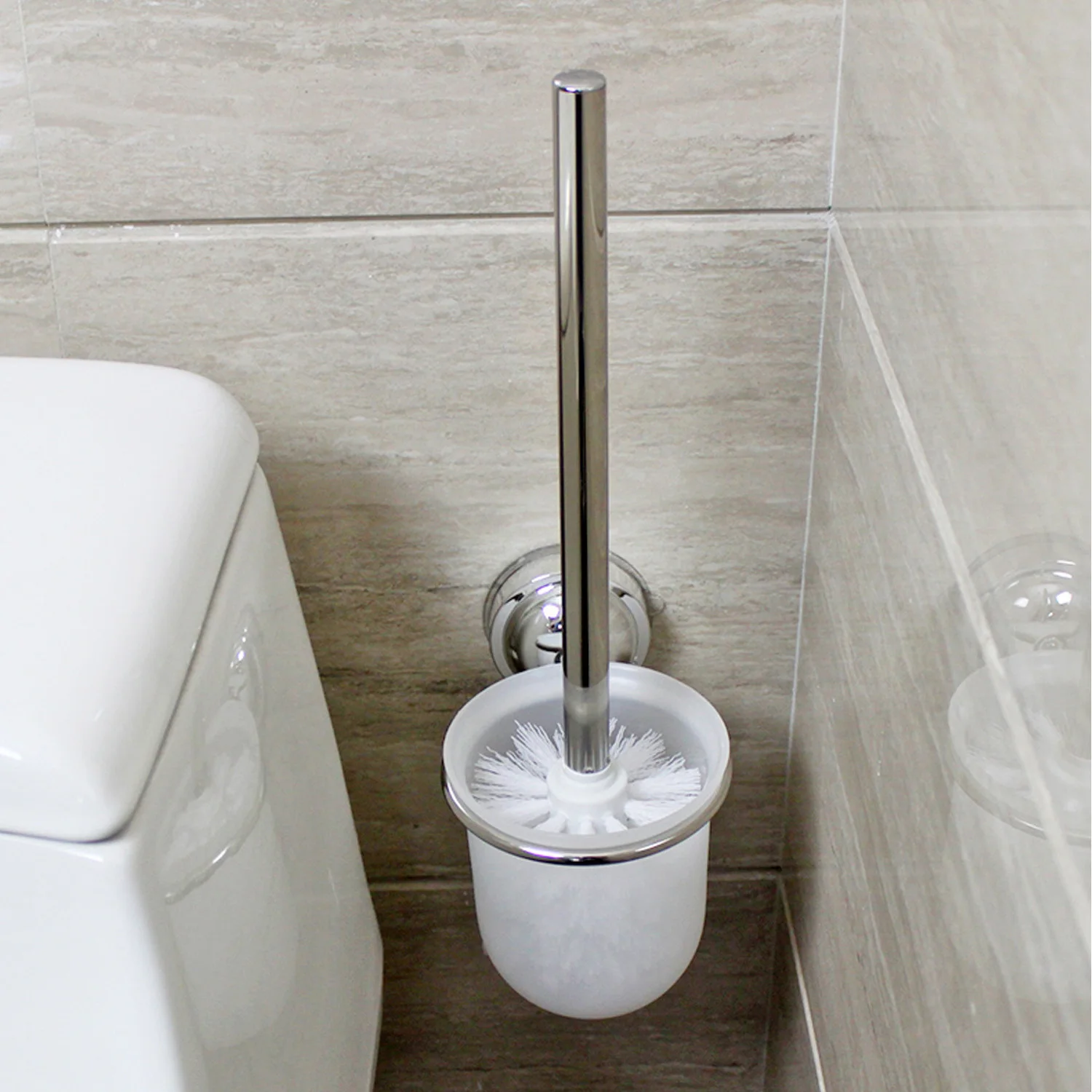 

Behogar Fashion Detachable Stainless Steel Bathroom Toilet Cleaning Brush Tool for Home Hotel Apartment Dormitory
