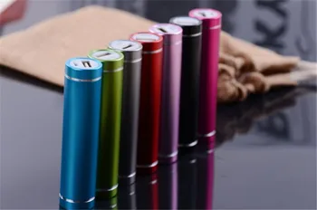 

2 PCS Power Bank Gift Mobile Power Cylindrical Aluminum Alloy 2600mAh Custom Logo Charging Power Supply(Global Shipping)