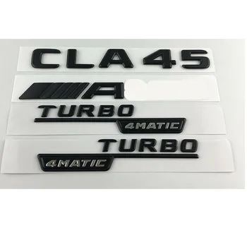 

Black GLA45 TURBO 4MATIC Trunk Fender Badges Emblems for Mercedes