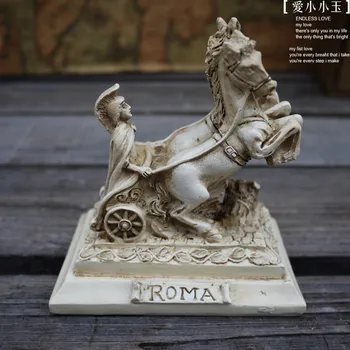 

HAND-MADE RESIN CRAFTS WORLD ARCHITECTURE ANCIENT ROME CHARIOT MODEL HOME OFFICE DECORATION