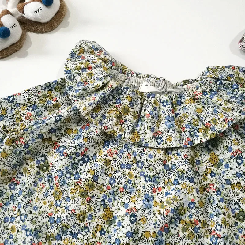Spring Baby Girls Floral Shirt Long Sleeve Cotton Children's Collar Shirt Baby Girls Children's Shirt Baby Girls Blouse Shirt