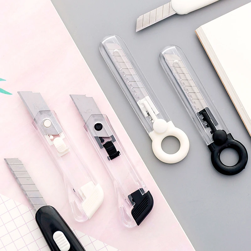 

Mini Retractable Utility Knife Box Cutter Letter Opener with Snap Off Blade and Slide Locks, Wallpaper Handmade Cutter