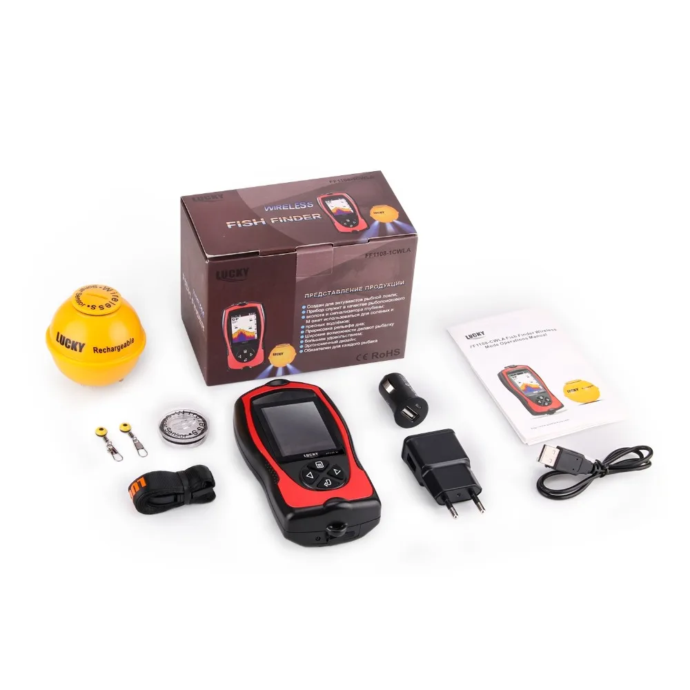 FF1108-1CW Sonar Fish Finder Echo Sounder Light Lure Sensor Deeper Fishfinder Sea Fishing Radar Equipment (10)