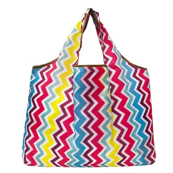 

Strong Bearing Large Capacity With Shoulder Straps Shopping Bag Wear Resistant Eco Friendly Digital Print Portable Foldable