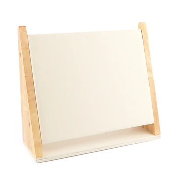 

Wood+Leather Necklace Pendant Display Stand Holder Women Jewelry Display Rack Holder Storage Case White