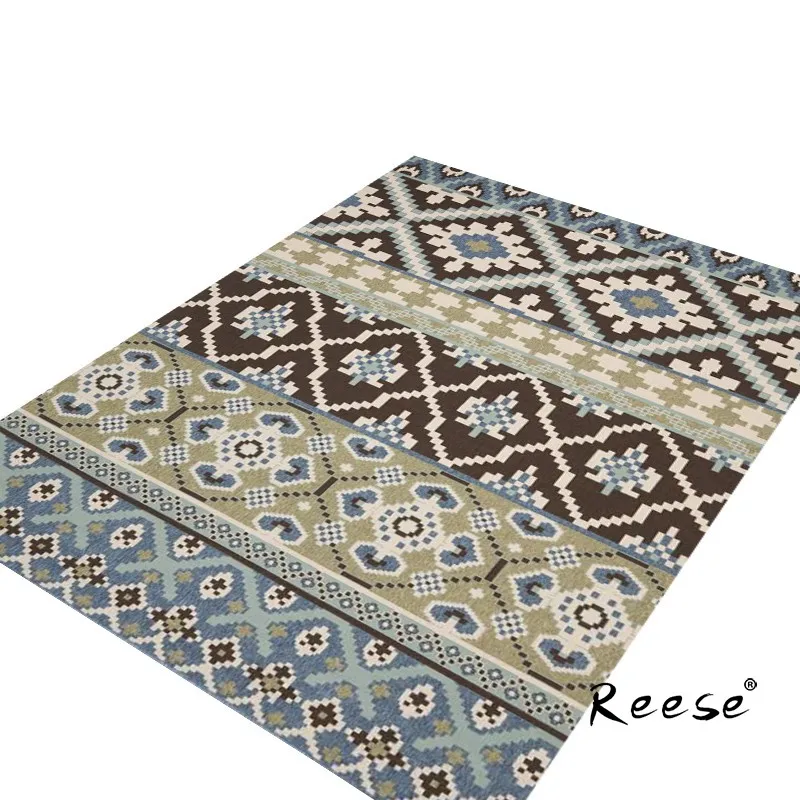 

Reese винтажные плотные пушистые ковры, простые полосы, Домашний напольный декор, коврики для гостиной, длинные диваны, противоскользящие, невыцветающие