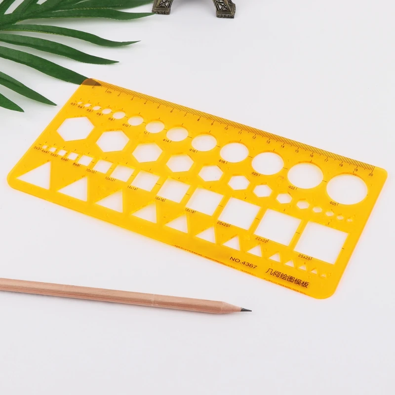 K Resin Circles Squares Triangle Geometric Template Ruler Stencil Measuring Tool ruler set geometry set triangle ruler