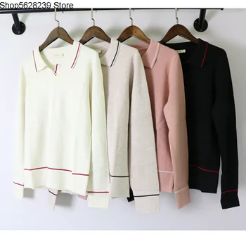 

Mulberry Silk Cashmere Temperament Elegant Comfortable Fashion Polo Small Lapel Joker Knitting Shirt Women's Top