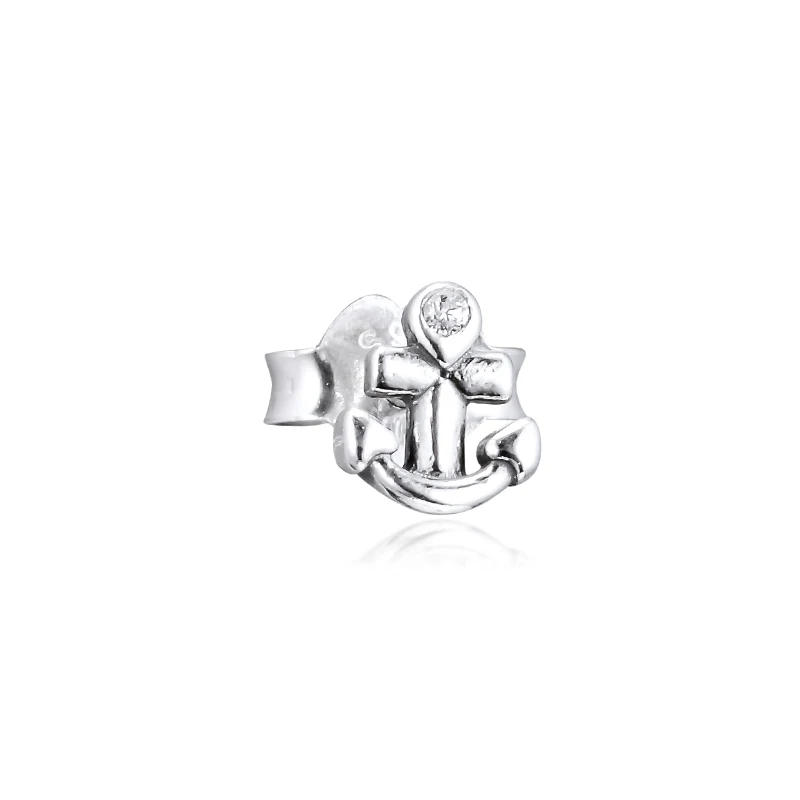

Signature ME My Anchor Single Stud Earrings 100% 925 Sterling-Silver-Jewelry Free Shipping