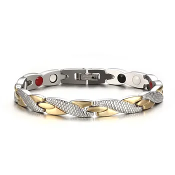 

Fashion Korean Style Unique gold silver color energy magnetic germanium charm bracelet bangle for women