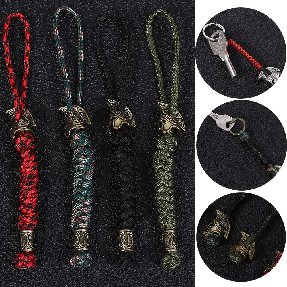Keychain car key chain outdoor tool rune bead lanyard knife jewelry survival paracord