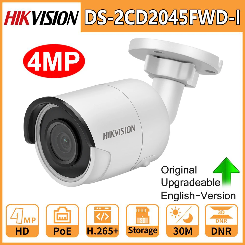 Hikvision оригинальная IP камера безопасности HD 4 МП стандартное ночное видение IR30M