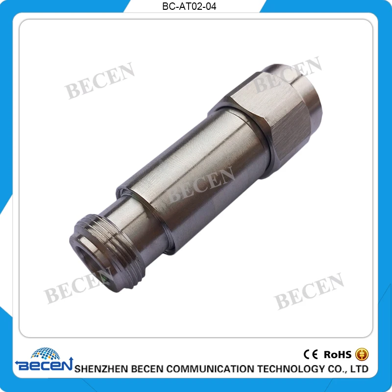 

High Quality 1-30DB 2W N Type Microwave Rf Coaxial Fixed Attenuator 50Ohms