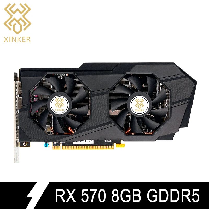 Для Radeon RX570 8GB 256bit GDDR5 PCI Express x16 3,0 D5 настольный компьютер ПК игровая видеокарта внешние видеокарты