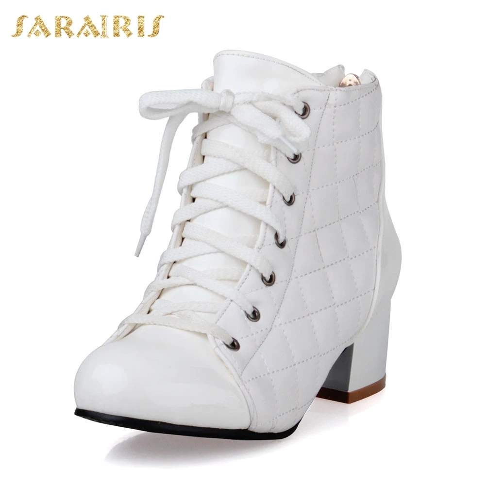 

SARAIRIS Brand New Booties Plus Size 32-48 Ladies Chunky Heels Shoes Woman Casual Office Autumn Spring Ankle Boots Women