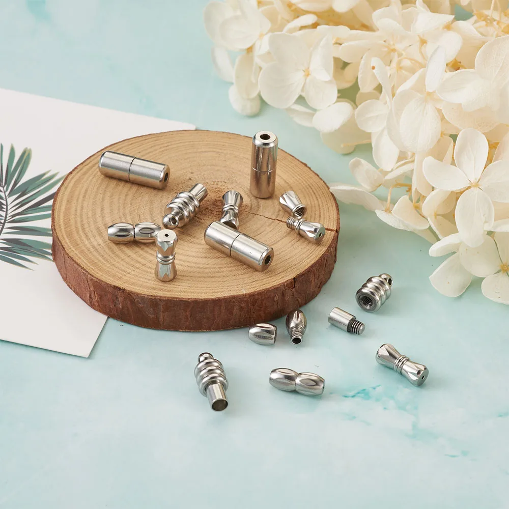 16Sets 4 Styles 304 Stainless Steel Screw Clasps For jewelry making DIY Bracelet Necklace Connector Accessories 12x5mm