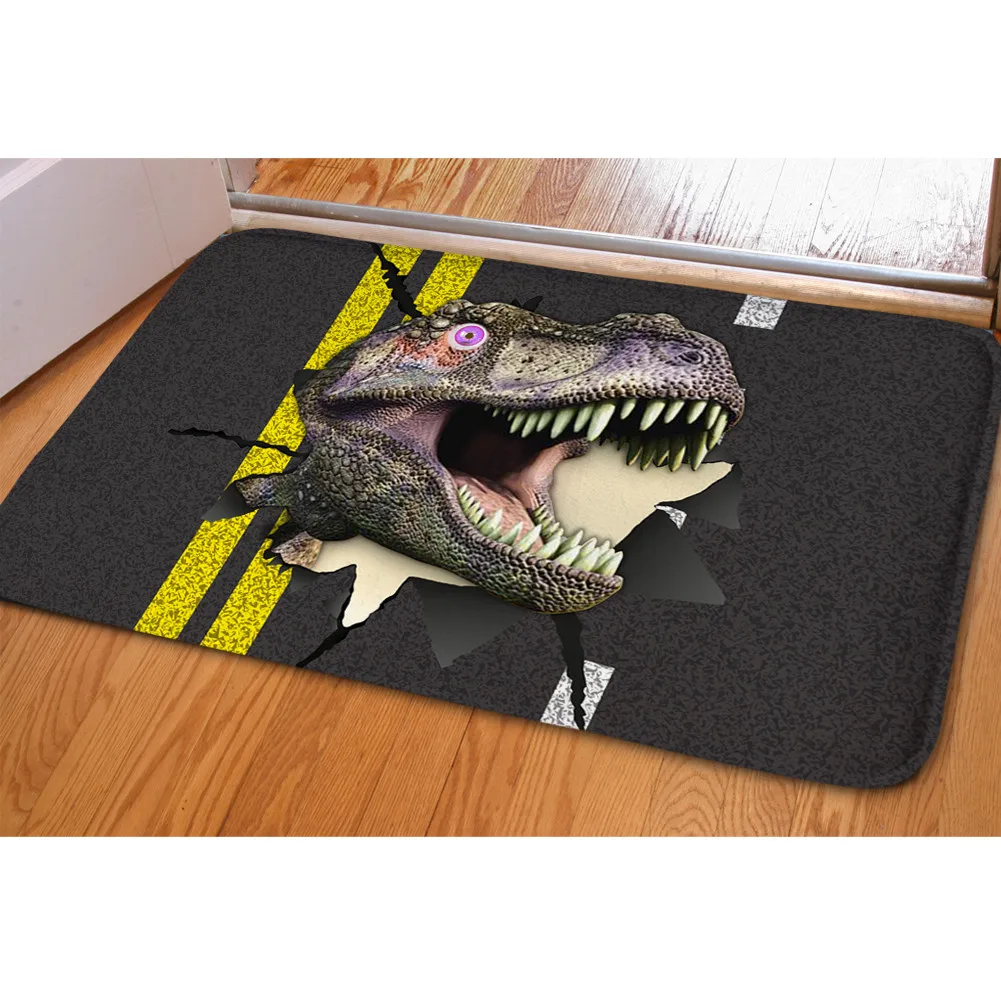 Upetstory 60*40 см 3D Динозавр принт дверной коврик мягкий фланелевый Придверный коврик коврики для спальни гостиной двери напольные коврики для прихожей