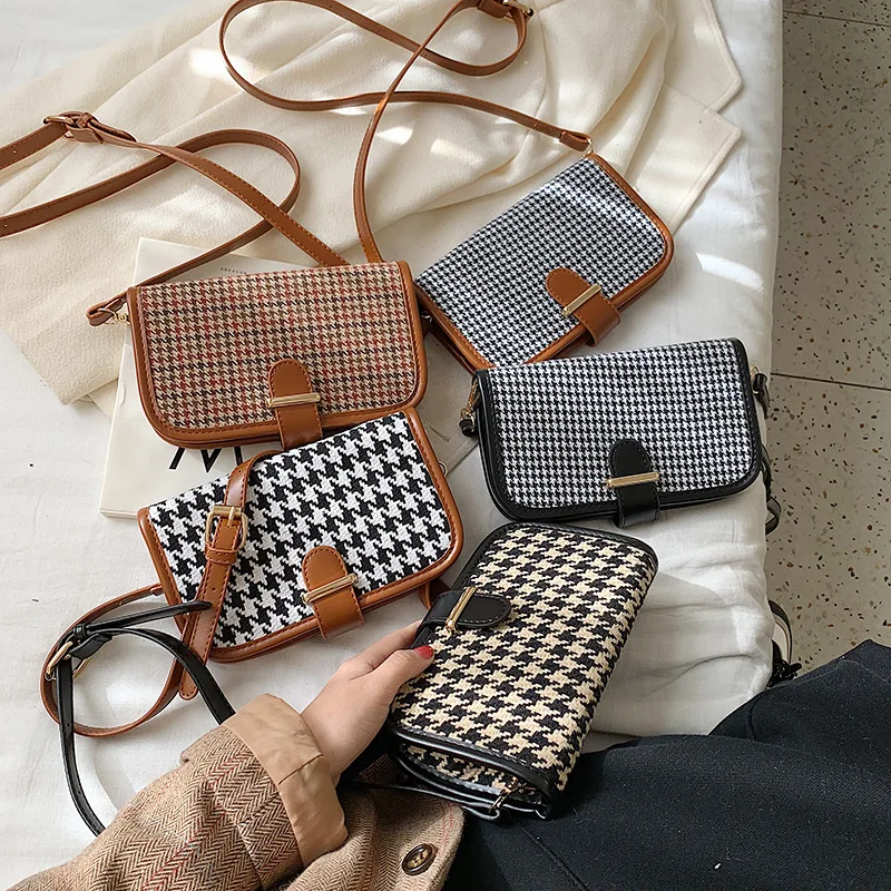

INS Bag Women's 2019 Autumn And Winter New Style Versitile Fashion Plaid Square Sling Bag Shoulder Bag Bags