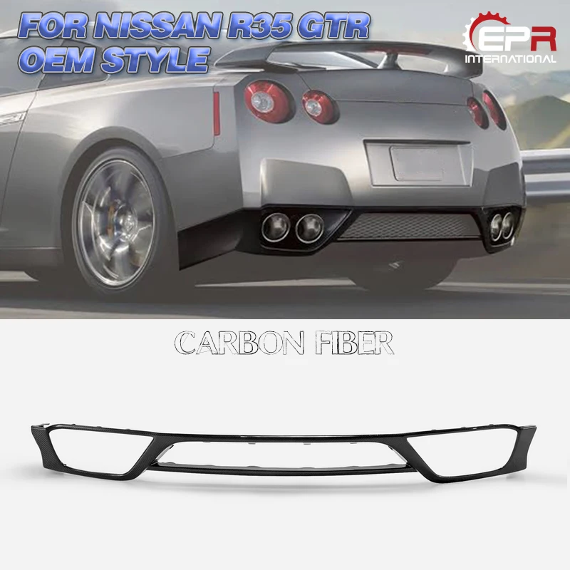 

Car Accessories For Nissan R35 GTR 2008-2011 OEM Carbon Fiber Rear Lip Glossy Finish GT-R Bumper Splitter Set Fibre Drift Trim