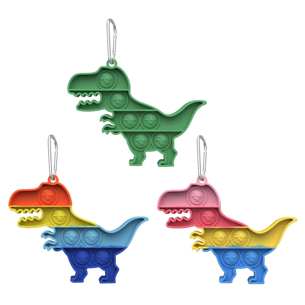 Rainbow Push Pops Bubble Fidget Toys Keychain Son Popite