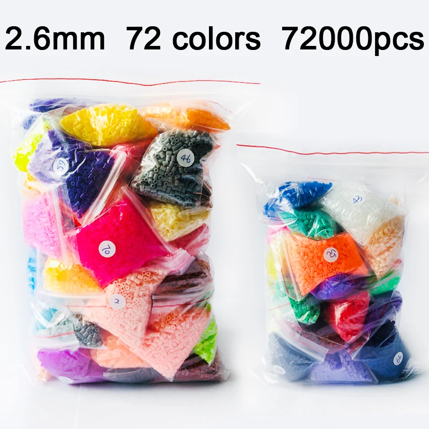DOLLRYGA 72000 шт./пакет Хама бусины 72 Цвета 2 6 мм Perler головоломки развивающая игрушка