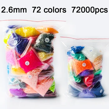 

DOLLRYGA 72000pcs/bag Hama Beads 72 Colors 2.6mm Perler Bead Puzzle Education Toy Fuse Bead Jigsaw Puzzle For Children abalorios
