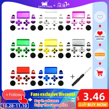 

Data Frog Chrome Black Wireless Controller Buttons Dpad R1/L1/R2/L2 Buttons For Sony PS4 Dualshock 4 free shipping