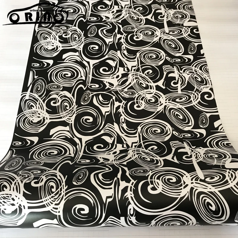 Black White Camo Vinyl Film Wrap-2