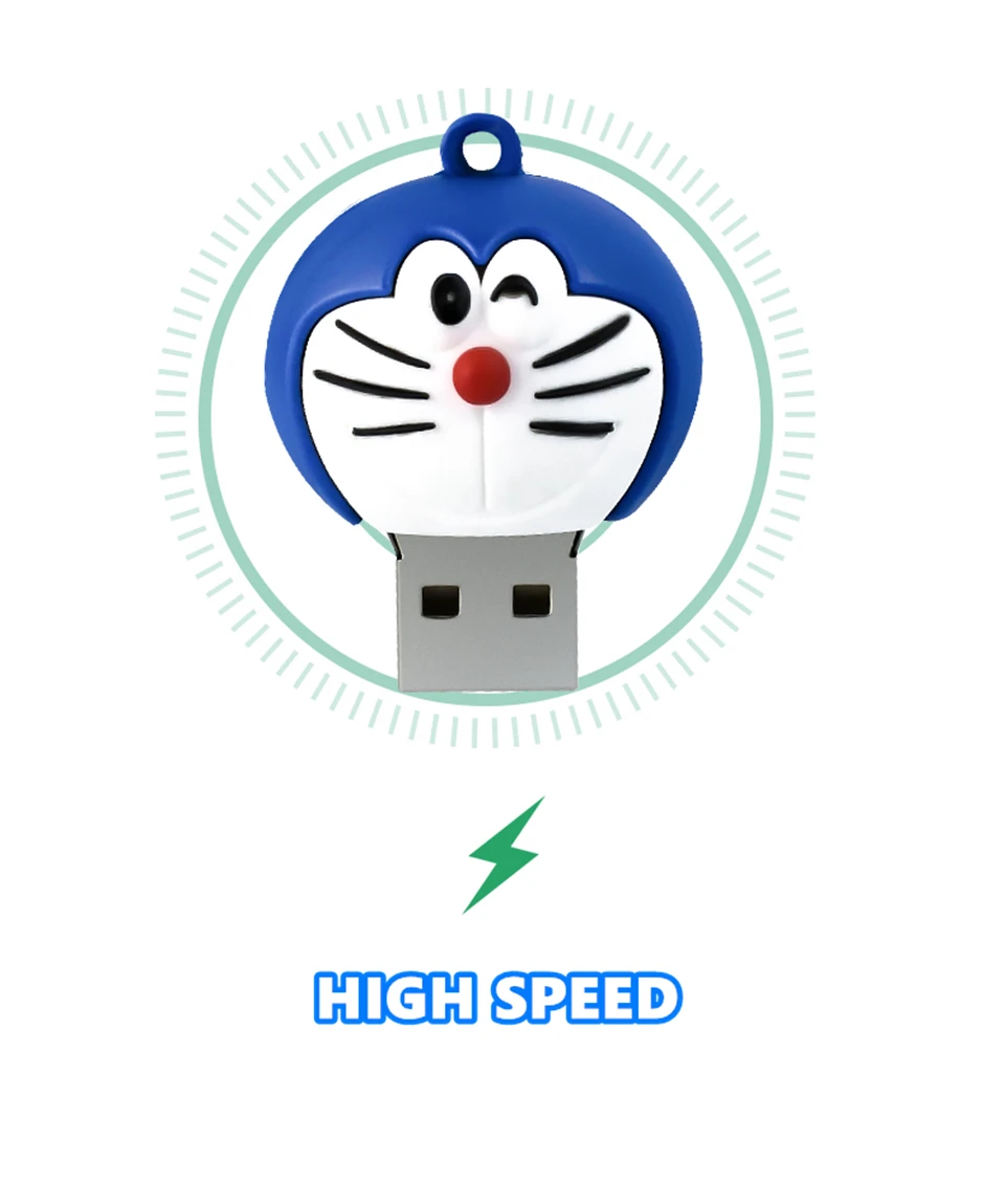 Милый мультяшный USB 2,0 USB флеш-накопитель 16 Гб 128 ГБ Doraem карта памяти 64 ГБ 32 ГБ usb флеш-накопитель 8 Гб 4 Гб флешки