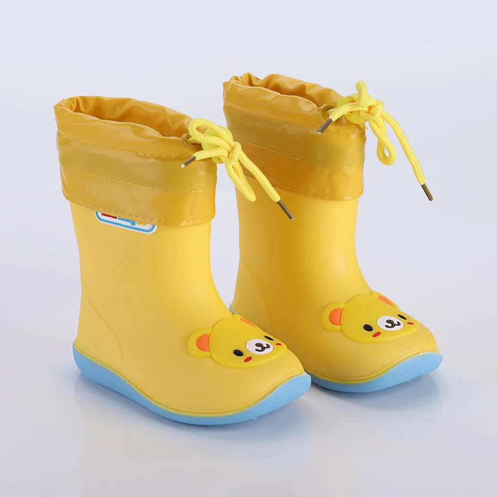 Непромокаемые сапоги; детские резиновые ботинки для девочек; Водонепроницаемая Обувь для маленьких мальчиков; нескользящие теплые резиновые сапоги для малышей; съемные; 16