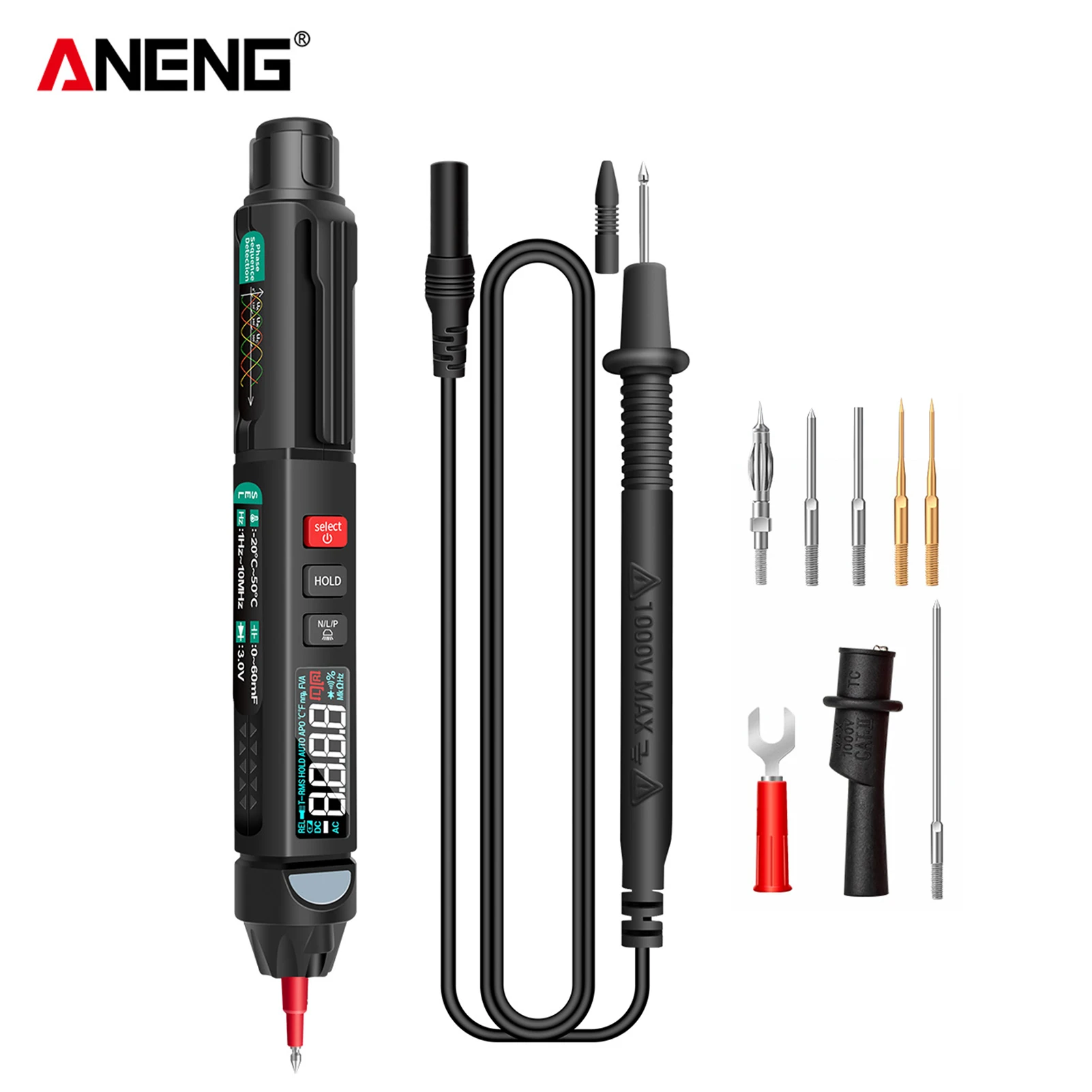 ANENG A3007/3008 Pen 6000 Counts Digital Multimeter Meter Tester NCV Auto-off Voltage Current Resistance capacitor tester