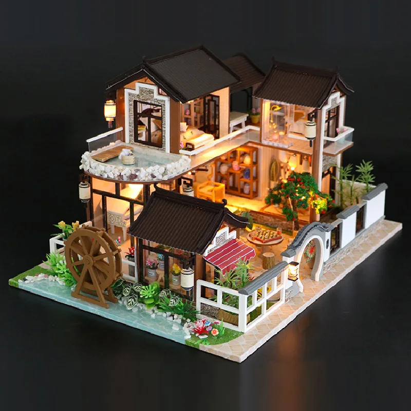 

DIY Hut Dream Town Wind Courtyard Hand-made Model Assembled Large Neutral Send Mainland China