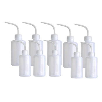 

10PCS Plastic Washing Bottle White Head Washing Bottle Laboratory Consumables Bent Tip Washing Pot
