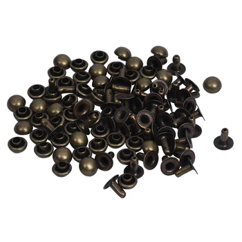 

50 Sets Mushroom Fast Rivets Studs 6 mm Antique Brass