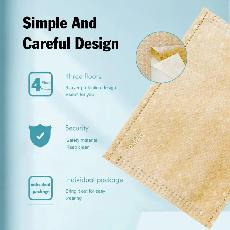 

1 PC Face Mouth Mask 4-layer filter Antihaze dustproof active carbon PM2.5 mask filter Outdoor Protective mask filter cartridge