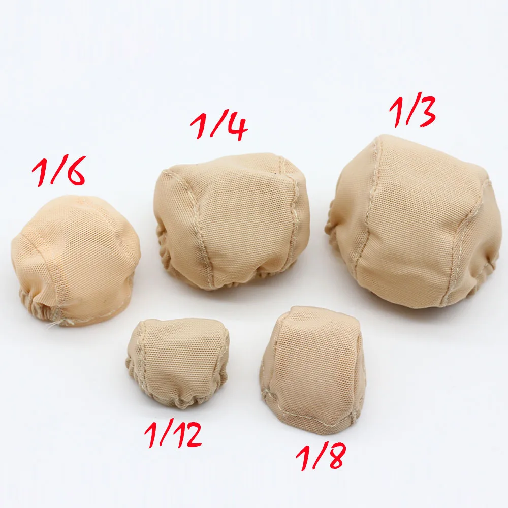 Doll Wigs doll accessories doll wigs toy wigs doll wig headgear mohair wig Handmade Headgear Nude Color Fixed-Wig Hairnet Wig Caps Hairs Toy For 1/3 1/4 1/6 1/8 1/12 Doll Accessories 1Piece