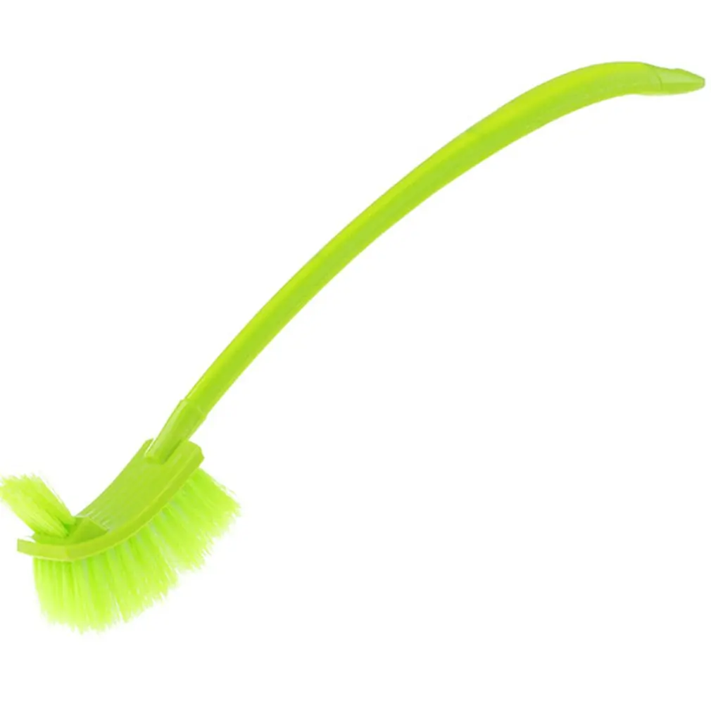 Double-sided thickened long handle brush Toilet Clean curved gap sanitary | Дом и сад