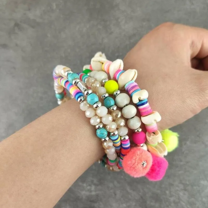 Charm Colorful Bracelets Shell Beads Bracelet Boho Handmade Rope Women Friendship Hot Sell Jewelry Accessories