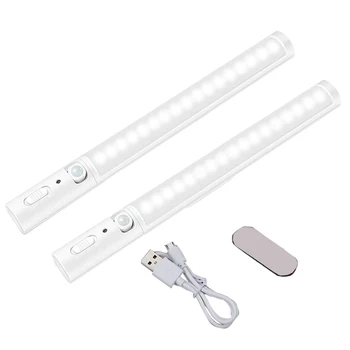 

2-Piece LED Closet Light, Motion Sensor Under Cabinet Lighting, Portable Night Light for Wardrobe, Kitchen, Corridor