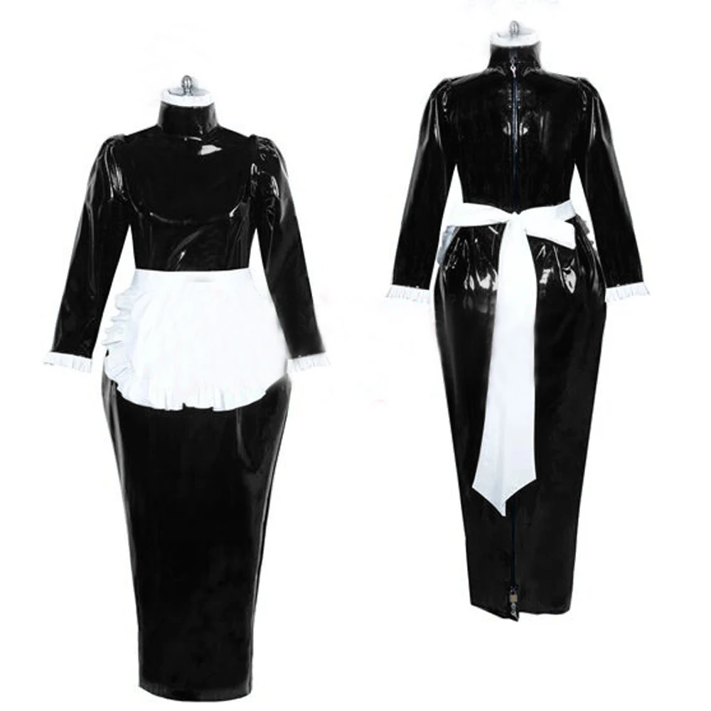 French Maid Lockable Dress Crossdressing For Men Plus Size Women Long ...