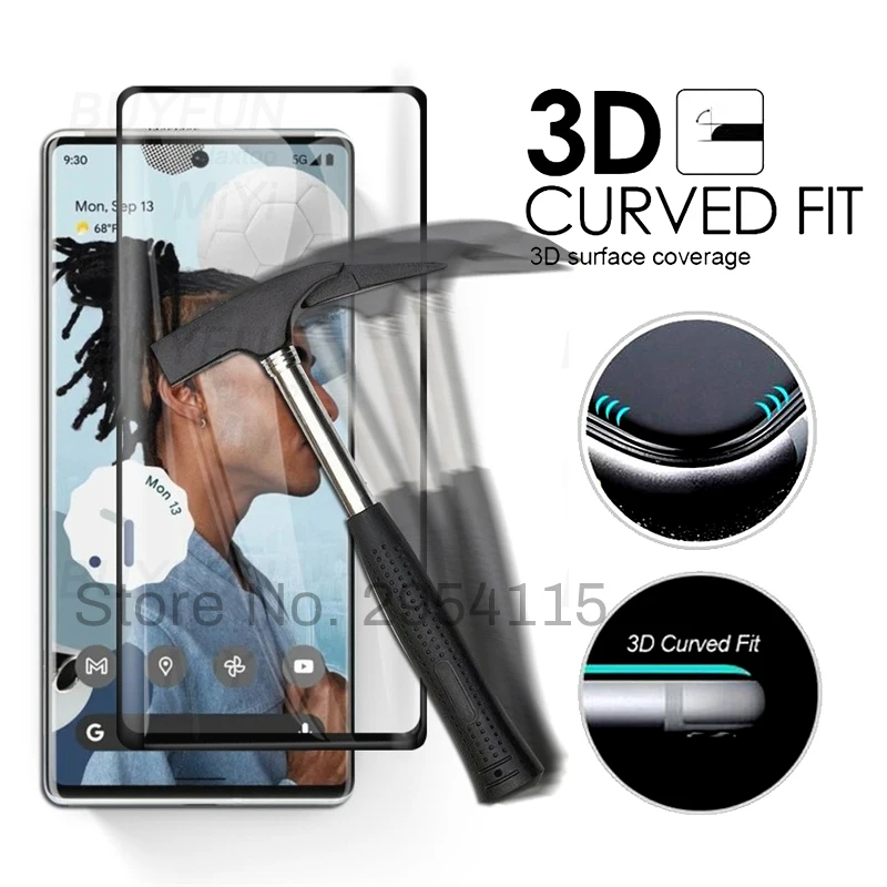 3D Curved Full Tempered Glass For Google Pixel 6 Pro Glass Screen