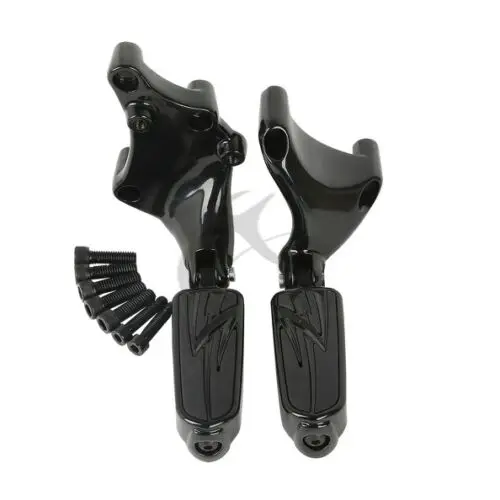 Подножки для мотоцикла колышки W/монтажные кронштейны для Harley 883 1200 XL Sportster 14-17 - Цвет: black