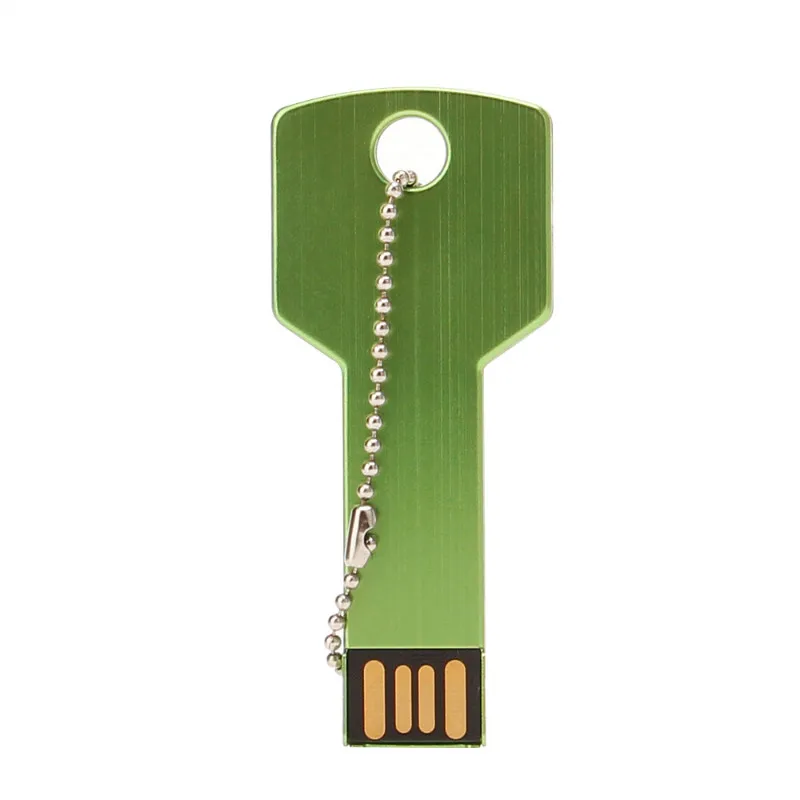 USB флеш-накопитель с металлическим ключом, 64 ГБ, реальная емкость, флеш-накопитель, 32 ГБ, u-диск, 2,0, 128 ГБ, 16 ГБ, флеш-накопитель, 8 ГБ, 4 Гб, Memoria, Пользовательский логотип USB - Цвет: USB 2.0