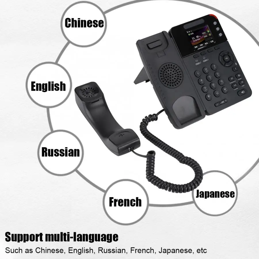 Телефон fijo ES282 C 2 4 дюйма 320x240 HD цветной ЖК экран со звуком IP Smart VOIP SIP телефон 110 240 в