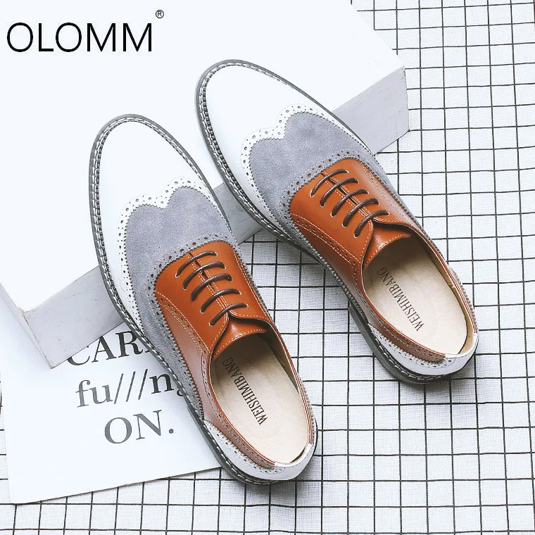 Extra Large Code British Business Casual Brock Color Matching Shoes Korean Version of The Pointed High-profile Mens | Обувь