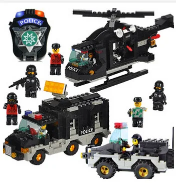 

A Generation of Fat Small Luban Assembled Building Blocks 2100 Riot SWAT Series Mobile Teams Toy Boy