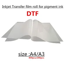 200 sztuk A3 rozmiar DTF druk atramentowy przenikania ciepła folia PET arkusze dla T shirt transferu