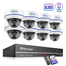 Techage H.265 8CH 1080P POE NVR комплект камеры безопасности Система 2.0MP HD Dome POE камера видеонаблюдения ИК ночного видения комплект видеонаблюдения