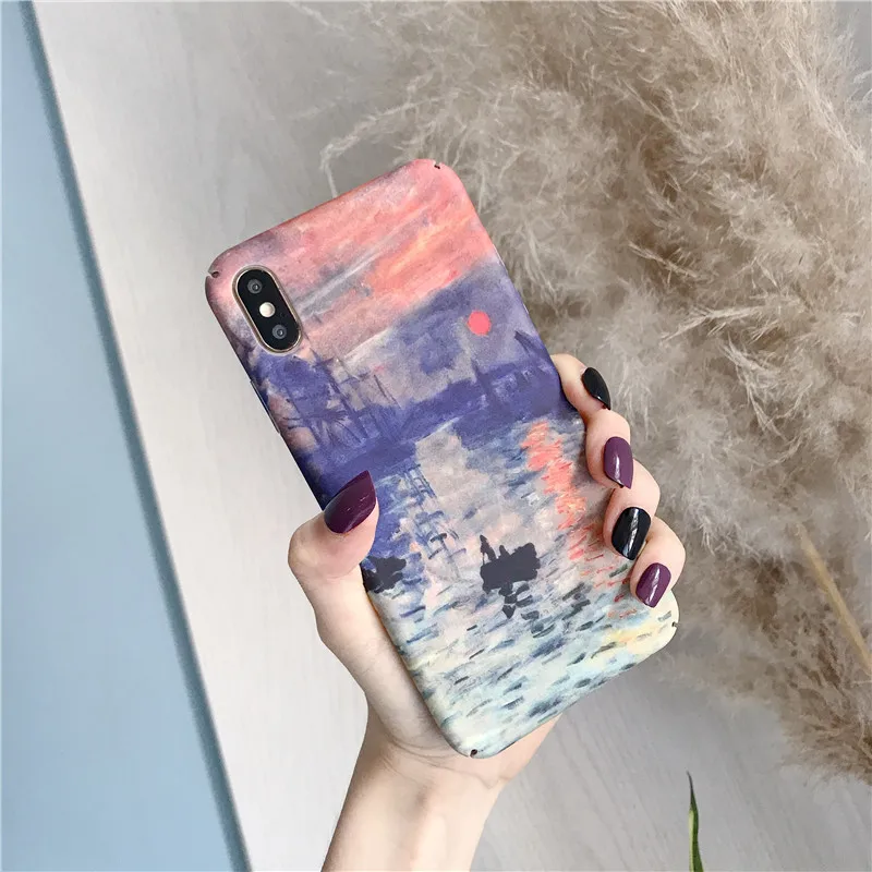 

Beautiful Landscape Dusk Sunset Hard PC Fundas Phone Case For iPhone XR X XS MAX 7 8 Plus 6 6s Plus Case All Inclusive Cover
