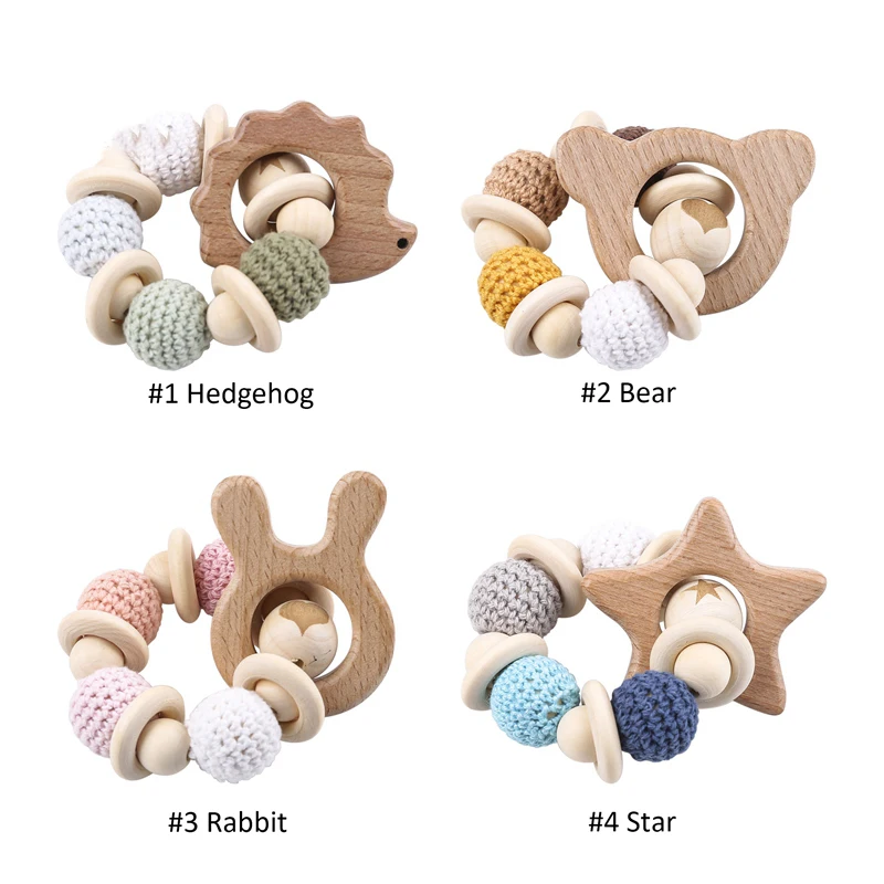 Wooden Rattle Teether Baby Toys for Baby Toys Baby Rattle Toys